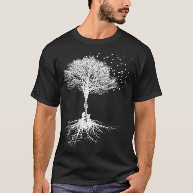 Acoustic Guitar Player Naturbaum Geburtstag Christ T-Shirt (Vorderseite)