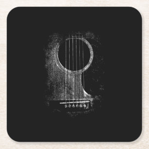 Acoustic Guitar Player Six String Rock & Roll Rechteckiger Pappuntersetzer