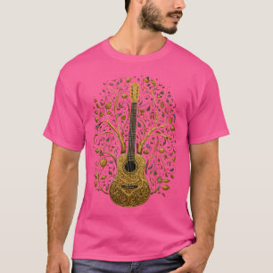 Acoustic Guitar Tree Guitarist Landschaft Natur Mu T-Shirt