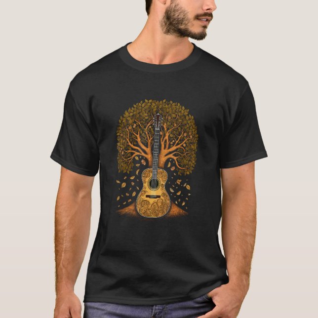 Acoustic Guitar Tree of Life Guitar Tree T-Shirt (Vorderseite)