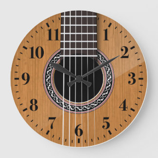 Acoustic Guitar Wall Clock Große Wanduhr