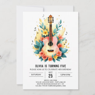 Acoustic Musician's Gitarre Geburtstag Einladung