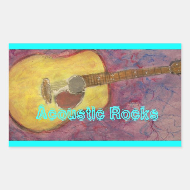Acoustic Rocks Rechteckiger Aufkleber (Vorderseite)