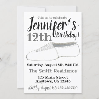 Acro Acrobatics Gymnast Dance Shoe Geburtstagspart Einladung