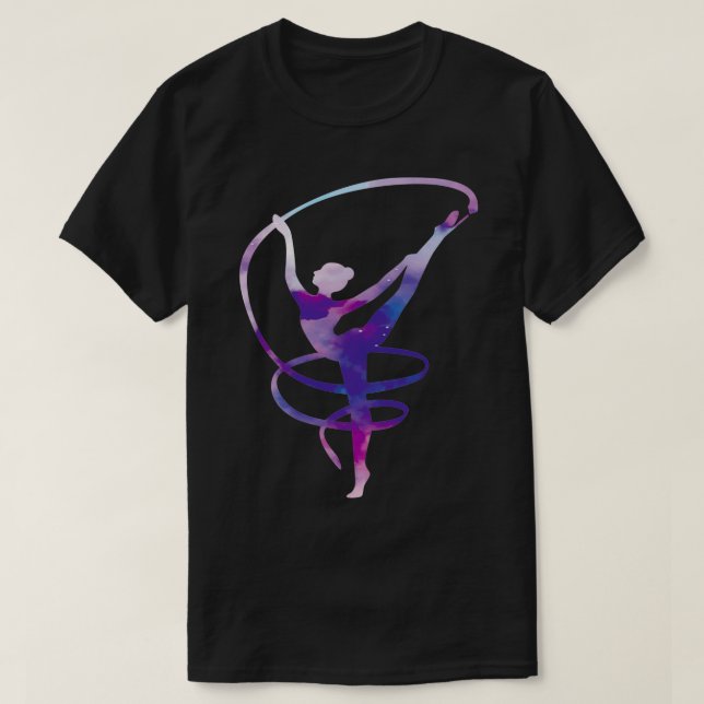 Acrobatic Gymnastics Girl Aquarellgymnastik T-Shirt (Design vorne)