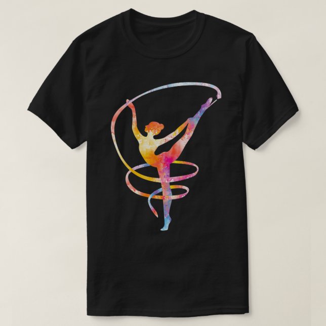 Acrobatic Gymnastics Girl Aquarellgymnastik T-Shirt (Design vorne)