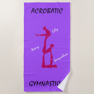 Acrobatic Gymnastik Strandtuch mit bis zu 3 Namen