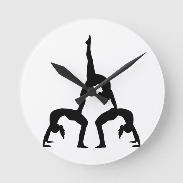 Acrobatics Runde Wanduhr (Vorderseite)