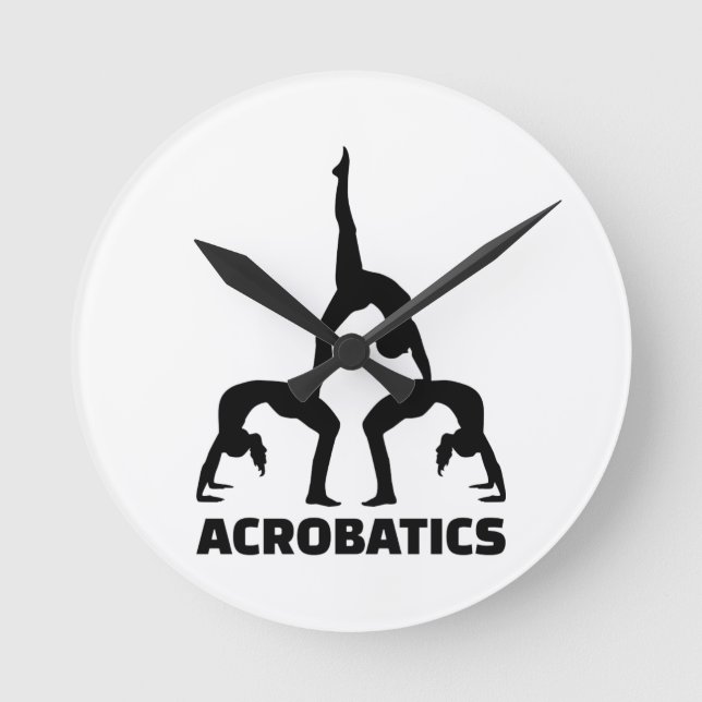 Acrobatics Runde Wanduhr (Vorderseite)