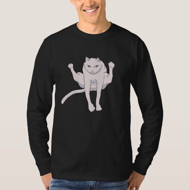 Acrobatisch springender Athlet White Cat T - Shirt (Vorderseite)
