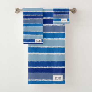 Across The Lines In Blues - Monogram Towel Badhandtuch Set