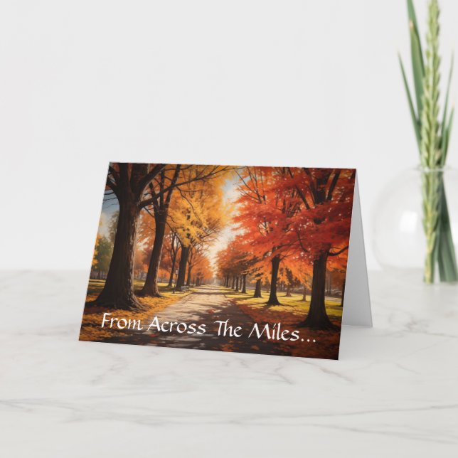 Across The Miles Thanksgiving Greeting Card Karte (Vorderseite)