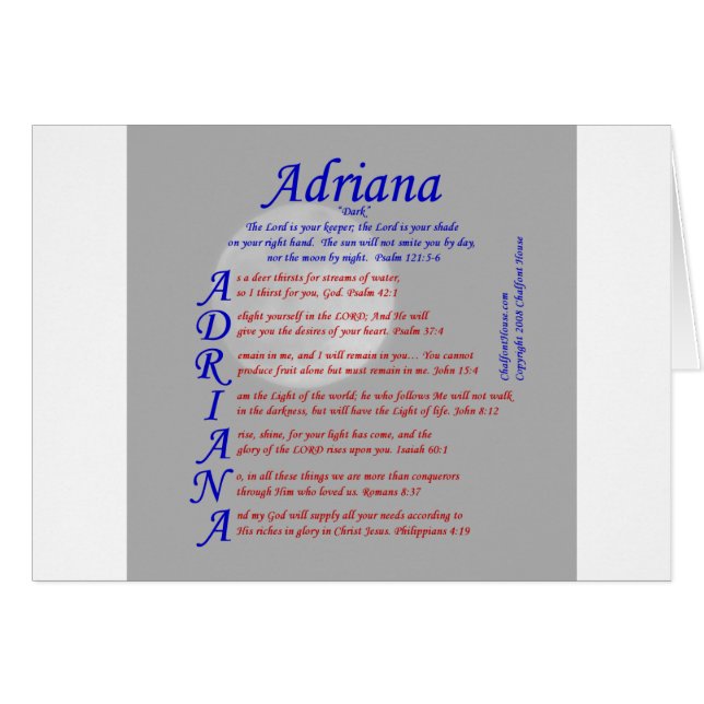 Acrostiche d'Adriana (Devant horizontal)