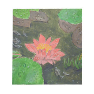 Acryl auf Leinwand, rosa Seerosenblüte Notizblock