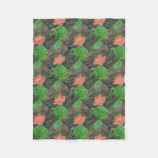Acryl auf Leinwand, rosa Wasserlilie Blume Fleecedecke