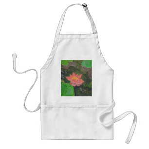 Acryl auf Leinwand, rosa Wasserlilie Blume Schürze