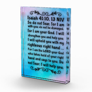 Acryl Bibelvers Block - Jesaja 41:10, 13