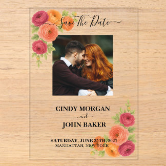 Acryl-Blumen-Hochzeit-Save-the-Date - Ranunculus Acryleinladungen