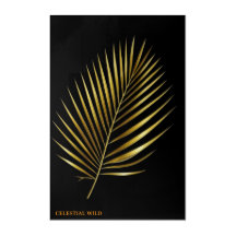 Acryl Golden Palmwedel Tropischer Glam Art