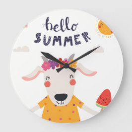 Acryl-Hello-Summer-Uhr Große Wanduhr