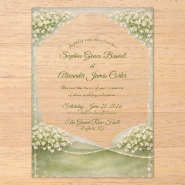 Acryl-Hochzeitseinladung Elegant Sanft Grün Acryleinladungen