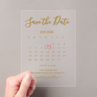 Acryl-Kalender Save-the-Date Acryleinladungen