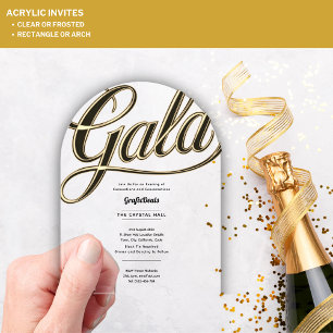 Acryl Klar Gala Business Charity Corporate Gold Acryleinladungen