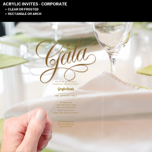 Acryl Klar Gala Business Charity Corporate Gold Acryleinladungen
