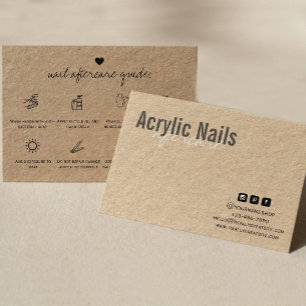 Acryl-Nägel Nachsorge-Anleitung – Minimalist Kraft Visitenkarte