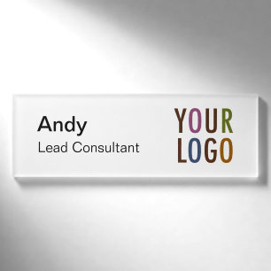 Acryl Namensschild mit Logo Magnetisch Namenschild