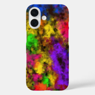 Acryl-Neonfarben Farbklecks Spritzer Abstract iPhone 16 Hülle