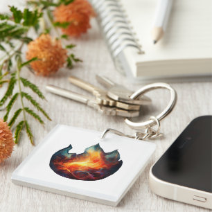Acryl-Schlüsselanhänger - Flammen-Motivo Schlüsselanhänger