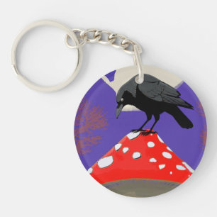 Acryl-Schlüsselanhänger Mystischer Rabe Gothic Schlüsselanhänger