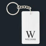 Acryl-Schlüsselanhänger Schlüsselanhänger<br><div class="desc">Personalisiert Monogram und Name Gift verfügen über personalisierte Monogramm und Namen im schwarzen klassischen Serif-Schriftart-Stil auf weißem Hintergrund. Ideal für Ferien, Wiedersehen und besondere Anlässe.</div>
