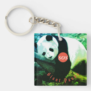Acryl-Schlüsselanhänger SOS Panda Schlüsselanhänger