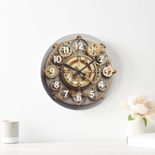 Acryl-Uhr Faux-Getriebe funktioniert Große Wanduhr (Zuhause)