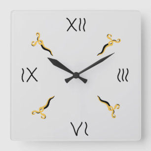 Acryl-Uhr "Schere" Quadratische Wanduhr
