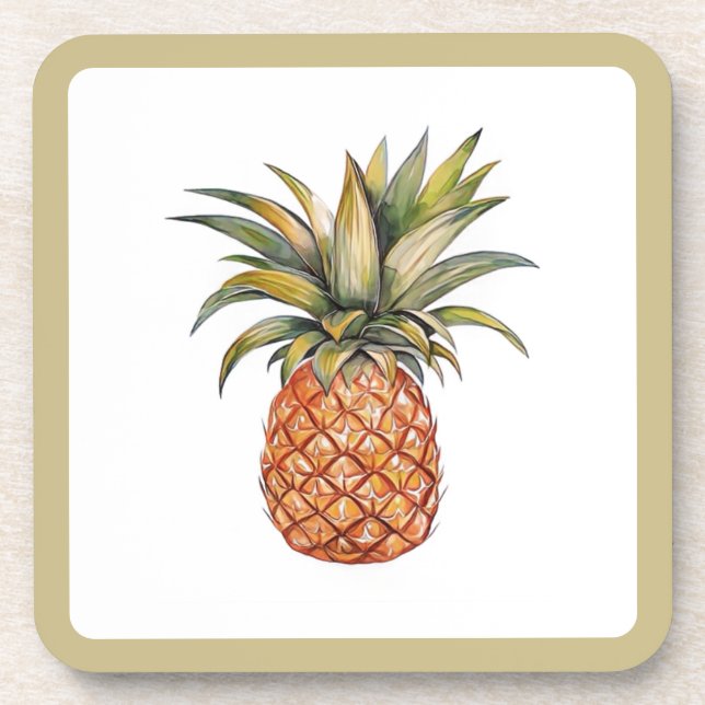 Acryl-Untersetzer-Set - Ananas Getränkeuntersetzer (Vorderseite)
