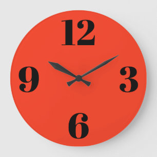 Acryl-Wanduhr - Oranger Hintergrund Große Wanduhr