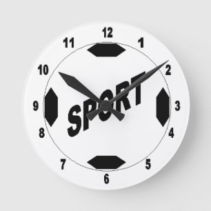 Acryl-Wanduhr, Rund Medium BALL SPORT Runde Wanduhr
