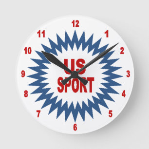 Acryl-Wanduhr, Rund Medium US SPORT Runde Wanduhr