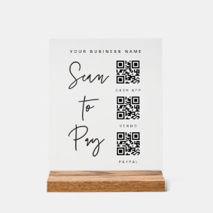 Acryl-Zahlungsscan-QR-Schild Geschäftskasse Acrylschild