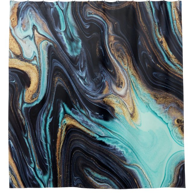 Acrylfarbe abstrakt: Farbhintergrund. Duschvorhang (Vorderseite)