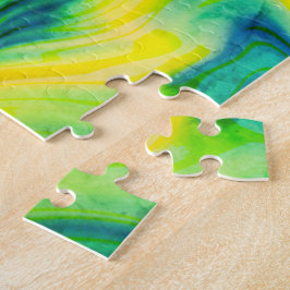 Acrylfarbe, blau, grün, gelb /