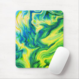 Acrylfarbe, blau, grün, gelb / mousepad