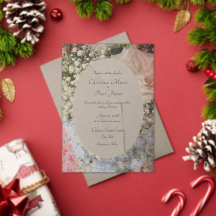 Acrylic Blue and white Floral Wedding Invitation 