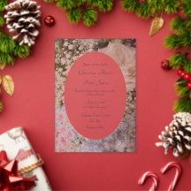 Acrylic Blue and white Floral Wedding Invitation 