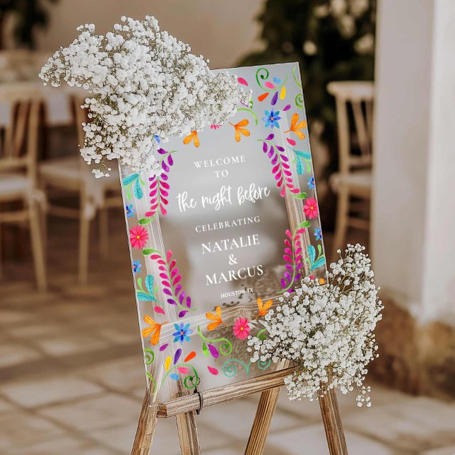 Acrylic Fiesta Die Nacht vor der Hochzeit unterzei Acrylschild (Fiesta Wedding Rehearsal Dinner Sign)