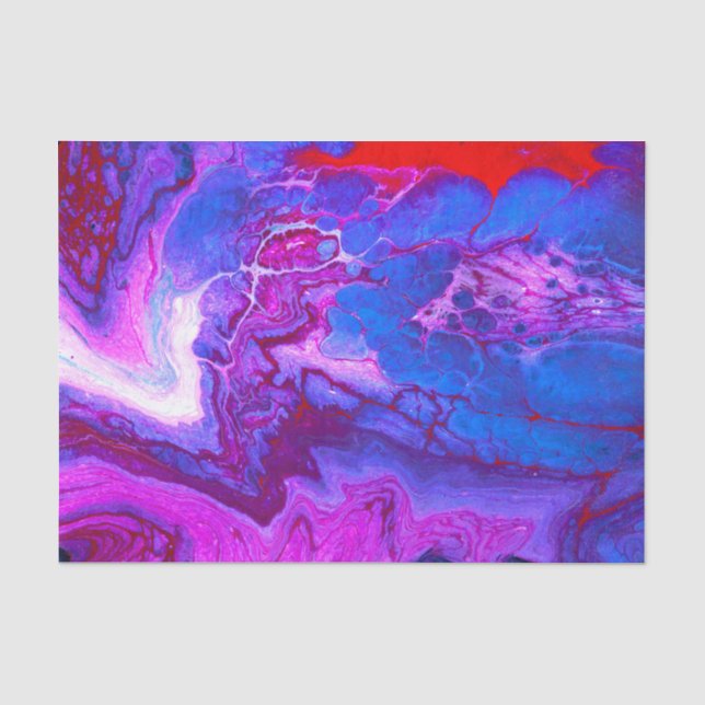 Acrylic Fluid Pour Lila Marmordesigns Seidenpapier (Vorderseite)