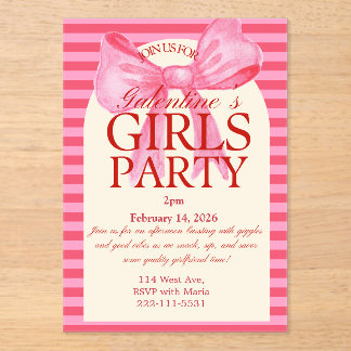 Acrylic Galantines party Invitation